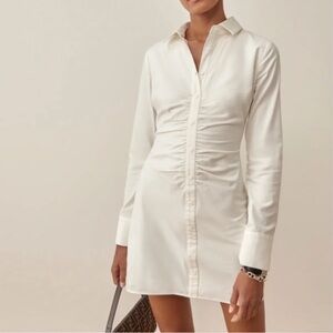 Reformation Vicki Long Sleeve Mini Dress - White, 2